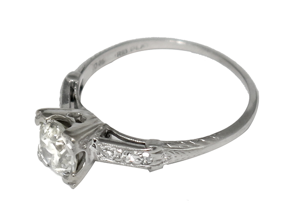 1920s 1.00ct    Diamond Platinum Engagement Ring PIC 1