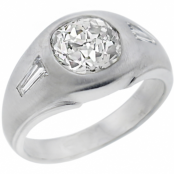 diamond 14k white gold gypsy ring  1