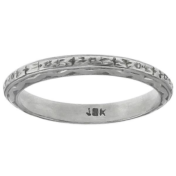 1920s 18K White Gold Wedding Band