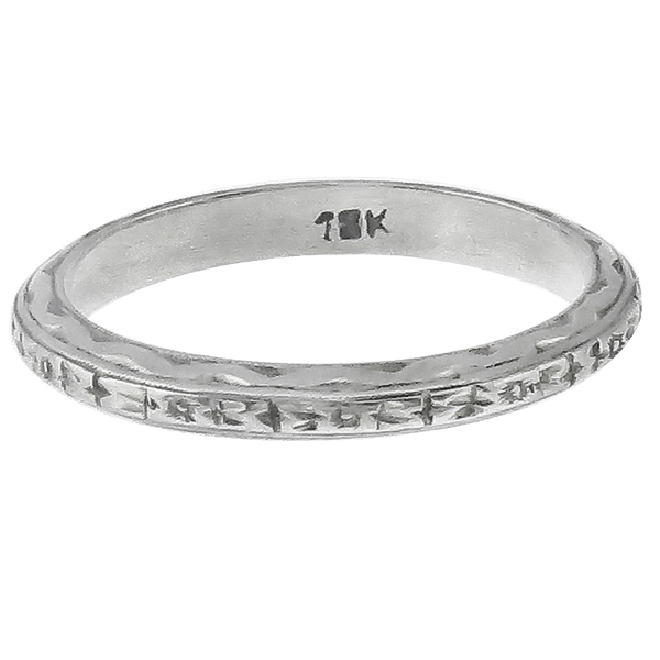 1920s 18K White Gold Wedding Band