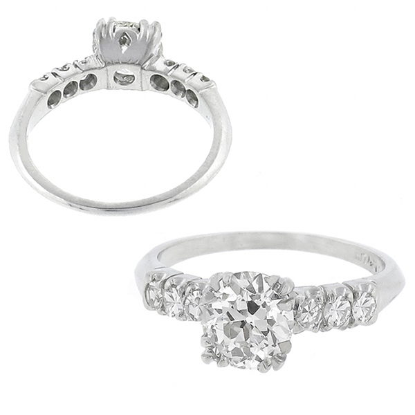 diamond platinum engagement ring  1