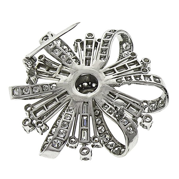 Diamond Platinum Flower Pin/ Pendant 