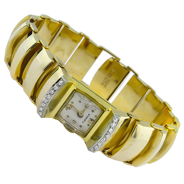 diamond 14k yellow gold watch 1