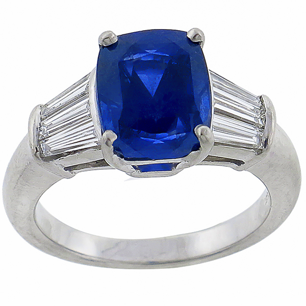 sapphire diamond platinum engagement ring 1