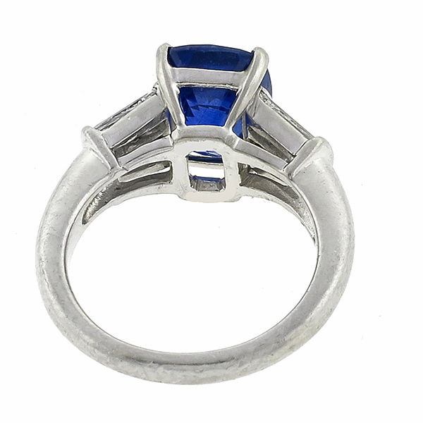 sapphire diamond platinum engagement ring 1