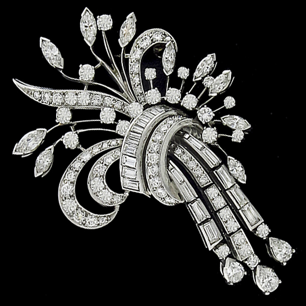 platinum diamond floral pin 1