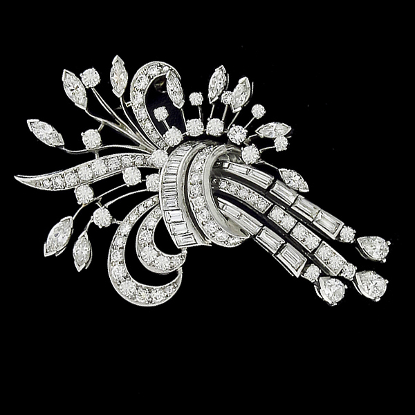 platinum diamond floral pin 1