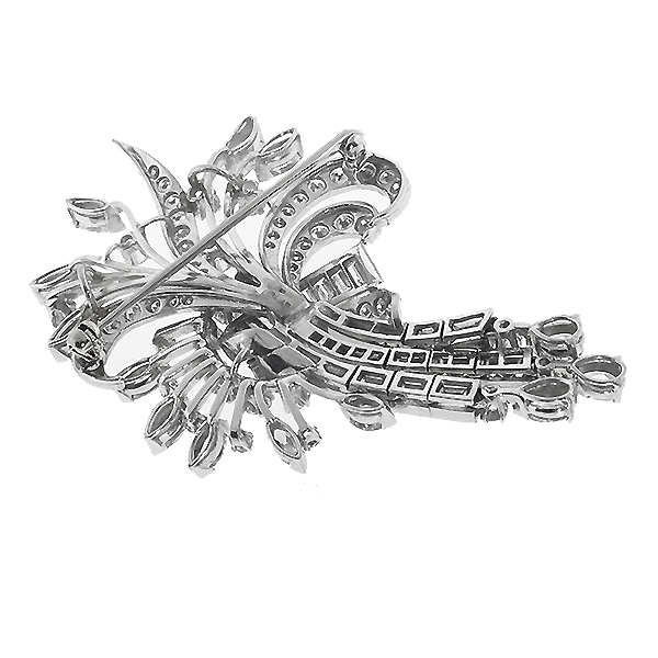 platinum diamond floral pin 1