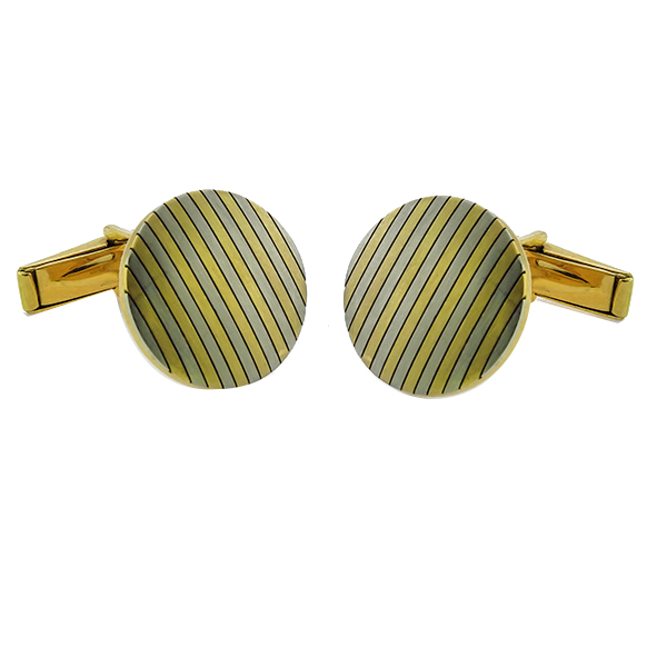 18k yellow and white gold cufflinks 1