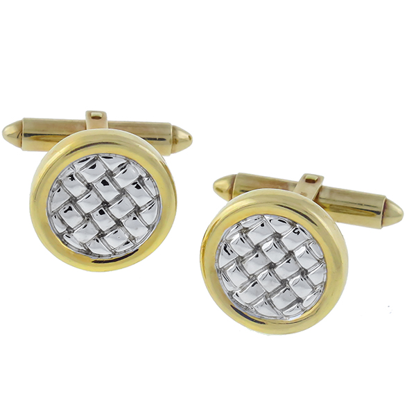  14k yellow and white gold cufflinks 1