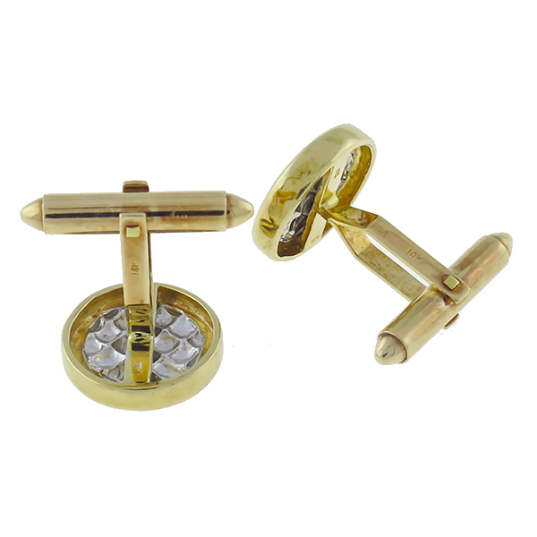  14k yellow and white gold cufflinks 1