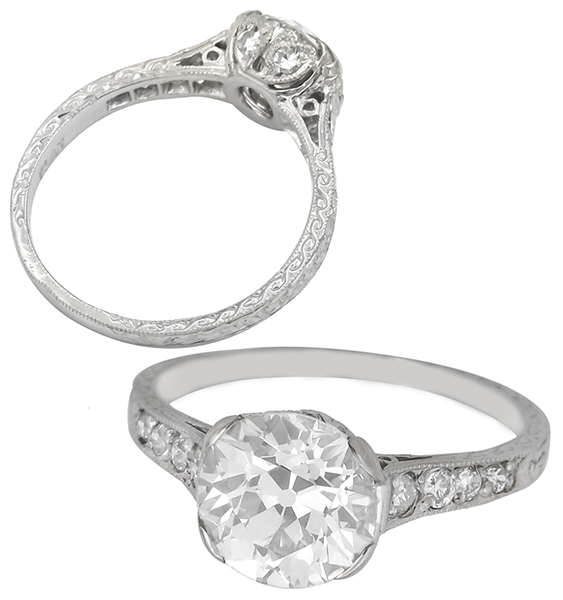 gia cert diamond platinum engagement ring 1