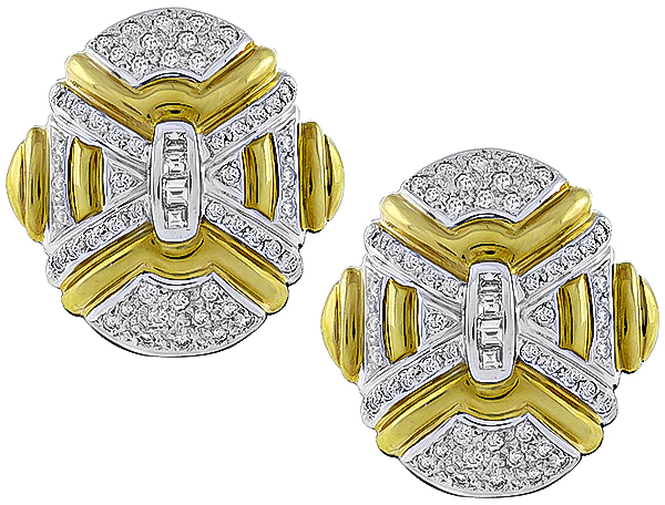 2.20ct Diamond Gold Earrings Photo 1