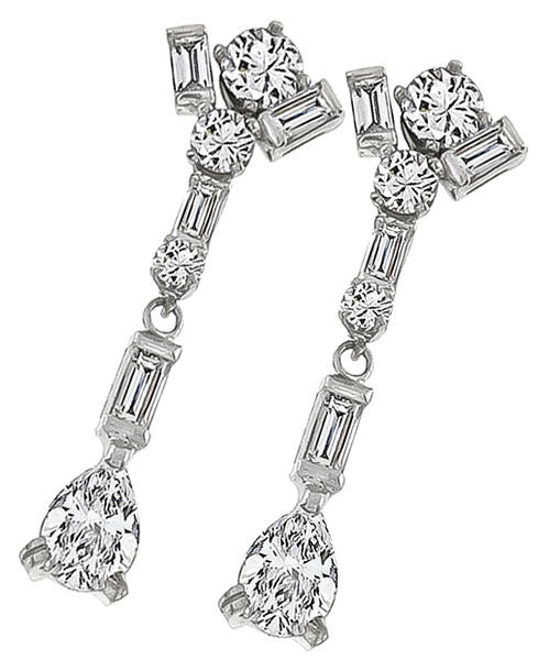 2.25ct Diamond Drop Earrings Photo 1