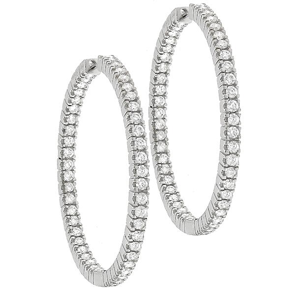 diamond 18k white gold hoop earrings 1