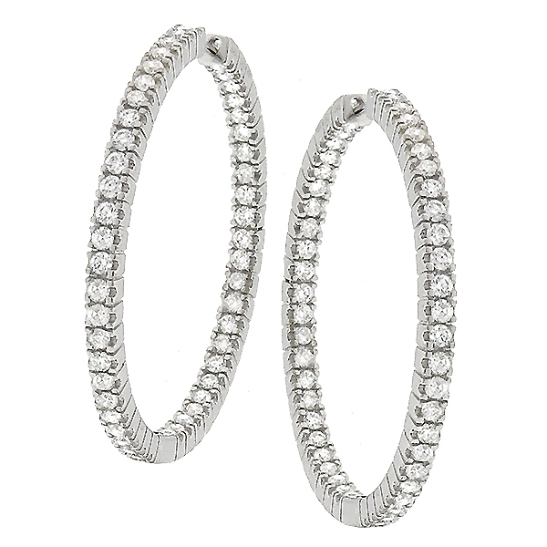 diamond 18k white gold hoop earrings 1