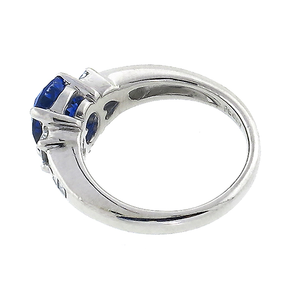 sapphire diamond  platinum engagement ring 1