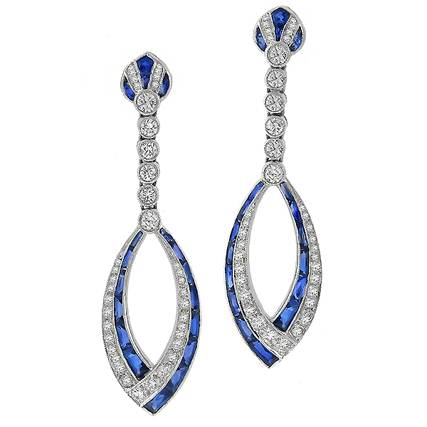  sapphire diamond of 18k white gold earrings 1