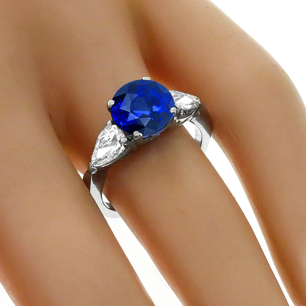 3.65ct Sapphire 0.80ct Diamond Engagement Ring 