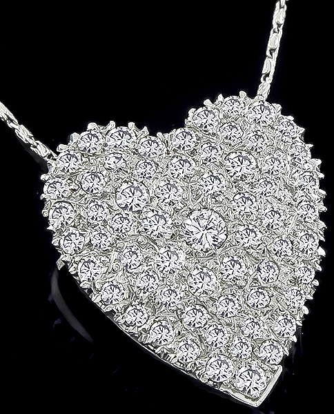 3.00ct diamond heart pin photo 1