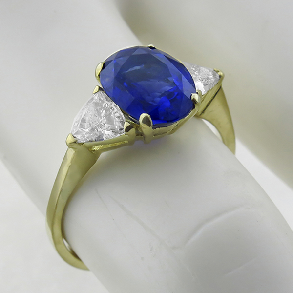 sapphire diamond 18k yellow engagement ring 1