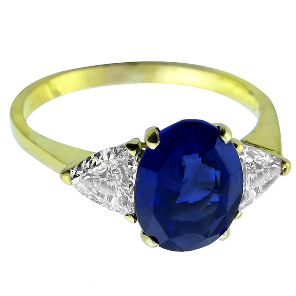 sapphire diamond 18k yellow engagement ring 1