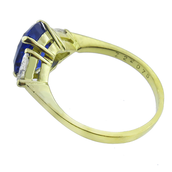 sapphire diamond 18k yellow engagement ring 1