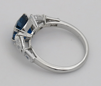 sapphire diamond platinum engagement ring 1