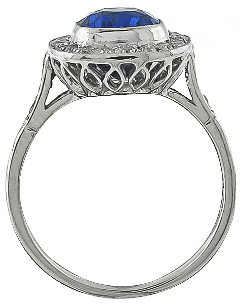 3.12ct Sapphire 0.80ct Diamond Engagement Ring Photo 1
