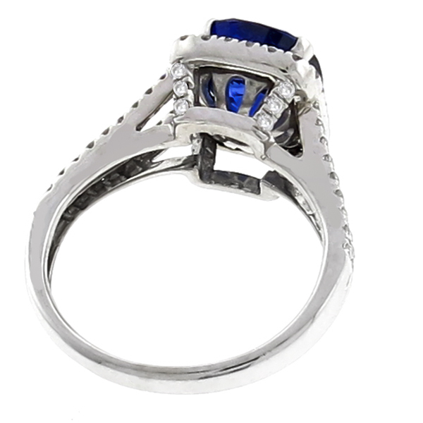 sapphire diamond 18k white gold engagement ring 1