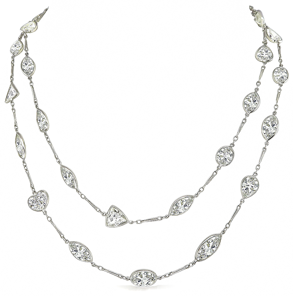 34.61ct Diamond By The Yard Necklace