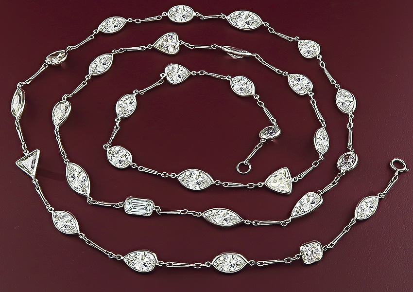 34.61ct Diamond By The Yard Necklace