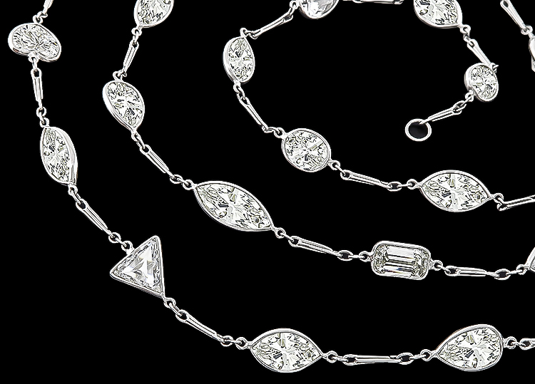 34.61ct Diamond By The Yard Necklace