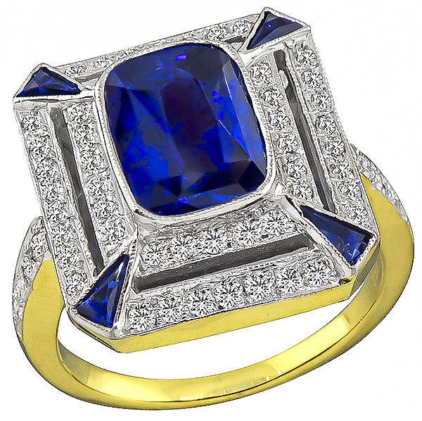 3.88ct Sapphire Diamond Ring
