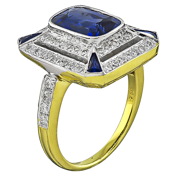 3.88ct Sapphire Diamond Ring