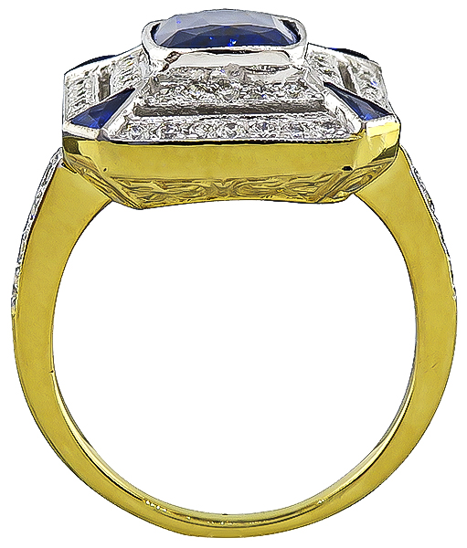 3.88ct Sapphire Diamond Ring