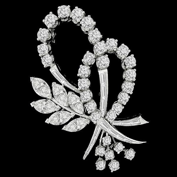 4.00ct Diamond Floral Pin