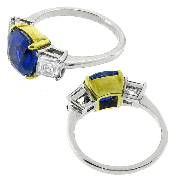 4.06ct Sapphire Diamond Engagement Ring