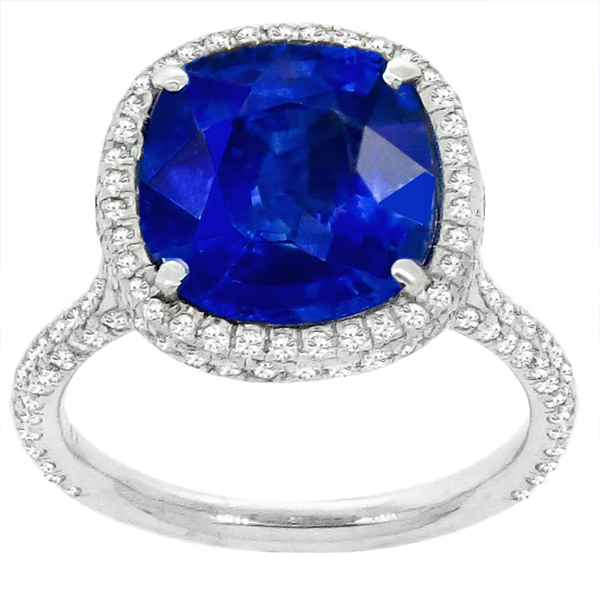 4.80ct Ceylon Sapphire 1.25ct Diamond Engagement Ring 