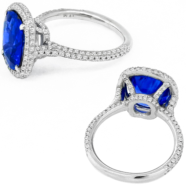4.80ct Ceylon Sapphire 1.25ct Diamond Engagement Ring 