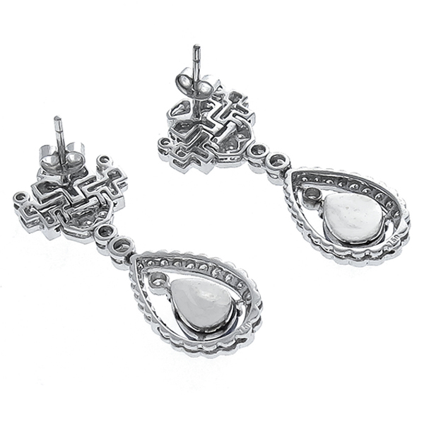 4.96ct Sapphire Diamond Earrings  