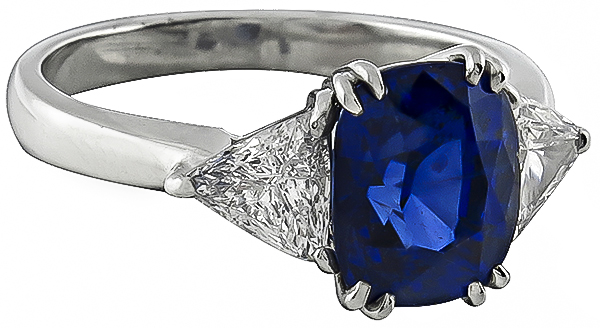 3.74ct Sapphire 1.00ct Diamond Engagement Ring Photo 1