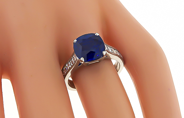 4.17ct Sapphire 0.75ct Diamond Engagement Ring