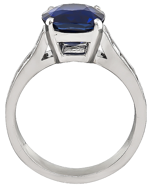 4.17ct Sapphire 0.75ct Diamond Engagement Ring