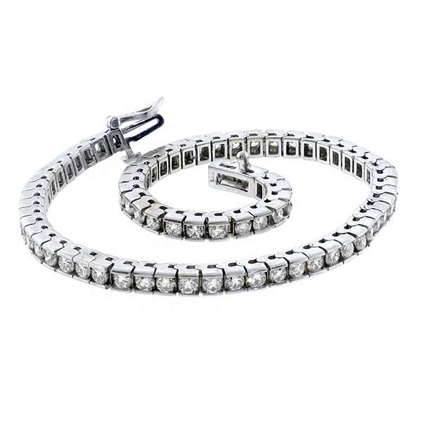  14k white gold diamond tennis bracelet 1