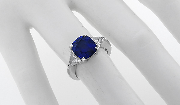 4.52ct Sapphire 0.88ct Diamond Engagement Ring Photo 1