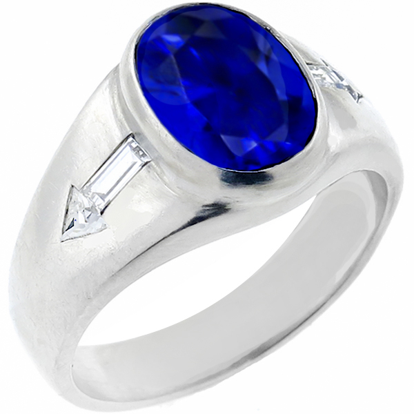  estate diamond sapphire platinum ring 1