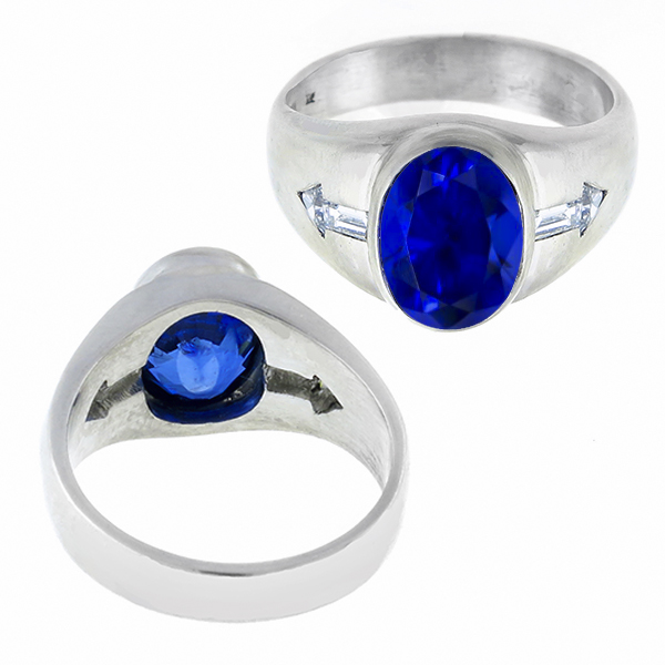  estate diamond sapphire platinum ring 1