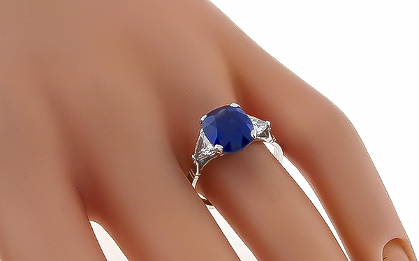 4.63ct Sapphire 0.60ct Diamond Engagement Ring Photo 1