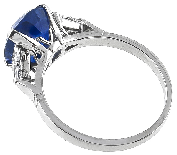 4.63ct Sapphire 0.60ct Diamond Engagement Ring Photo 4